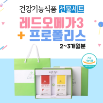 레드 오메가3 프로폴리스 건강기능식품 영양제 설날 선물세트 용 그린 쇼핑백 포장 크릴오일 폴라보노이드 글루콘산 아연 캐나다 혈행 면역력 개선 약50대 60대 여성 남성 엄마 아버님