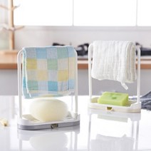유니즈 주방 싱크대 행주 수세미 거치대 받침대 홀더, 1개, 행주&수세미 거치대-그레이