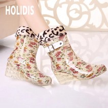 HOLIDIS 6cm 장마필수 아이템 도트라인 여성 레인부츠 장화