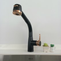 다로스 주방 수전 DA-4100 B/RG 블랙 로즈골드 싱크대 무광 국산 수도꼭지 셀프 교체
