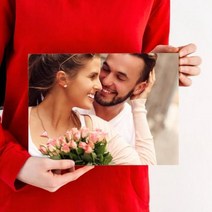 아크릴액자 압축앨범 가훈 가벼운 로맨틱 커플 그림 프레임 기념일 생일 선물 여자 -134, 21cmx16cmx3mm+Print two photos