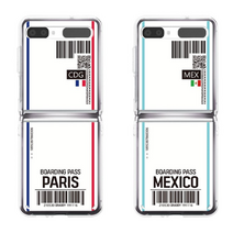 갤럭시 Z플립 세계 항공권 비행기 티켓 UV 하드 젤리 케이스 주문제작 Z플립5G