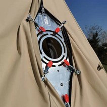 시에라파크 지퍼형 텐트 화목 난로 연통 메탈 어댑터 타공 없이 설치, 단품, 단품