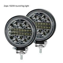 NLpearl LED 바 스팟 오프로드 라이트 작업등 지프 트럭 자동차 4X4 SUV ATV Barra 12V, 03 2pcs round 102W