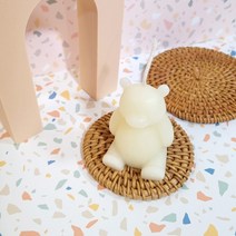 수제몰드 - 통통 곰돌이 3d 1구 베어 석고 비누 캔들 실리콘몰드