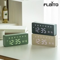 플라이토 우드 데이즈 인테리어 LED 탁상시계, 블랙