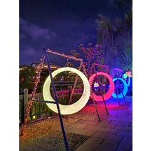 흔들그네의자 정자 야외 빛나는 스윙 안뜰 정원 공원 다중 사람 흔들 의자 태양 달 그물 빨간색, [09] 스윙 150회 2세트 프레임 조합 충전모델 불, 1개
