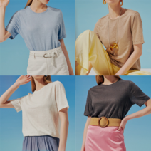 프렌치린넨 베이직 티블라우스4종세트