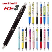 미쓰비시 유니볼 RE3 알이 3색볼펜 지워지는 볼펜 URE3-500, 3색 디즈니 0.5 DB BLUE