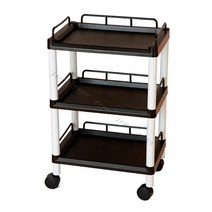 셀프미인 G0 웨건(손잡이 없고 가드레일 있음) 피부관리실선반 미용웨건 웨건 이동식웨건, 골드 블랙