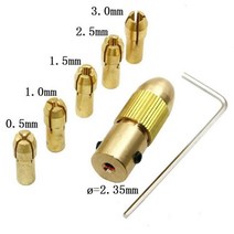 7pcs 미니 드릴 척 어댑터 0.5mm-3mm Dremel 마이크로 콜릿 황동 전원 로타리 도구 액세서리, 2.35mm