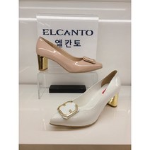 엘칸토 [NC 평택점] 여성 쿠션좋은 천연소가죽 에나멜 금장포인트 드레스 펌프스(6CM) LCWD01U126