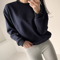 여성용 컬러볼 기모 라운드 맨투맨