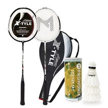 학교수업 및 초보자 맞춤 배드민턴라켓+라켓가방+깃털셔틀콕 3입 세트, 아리랑+셔틀콕 3입