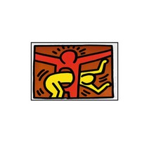 Keith Haring 키스 해링 그림 작품 / 거실에 걸면 좋은 집꾸미기 그림액자 05, 골드