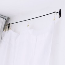 모모 커튼 벽고정 행거 주문제작 옷가게 커텐 헹거 맞춤, 흰색