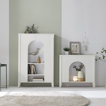 델리아리빙 인테리어 벽난로 콘솔 장식장 조명 거실 복도 선반 모형, 화이트