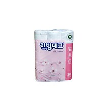 삼정펄프 리빙 데코 엠보싱 30m 3겹 30롤 2팩 벚꽃향 화장지 두루마리 휴지