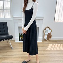 주름 나시원피스)민소매/끈나시/쉬폰/플리츠원피스/롱