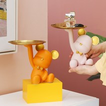 엔비엔랩 곰돌이 트레이 선반 네일샵 인테리어 소품 집들이선물, 02.핑크