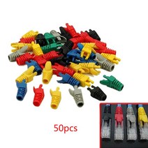 10 개의 PC 또는 50 개 PCS RJ45 CAT6 CAT5 네트워크 케이블 스트레인 릴리프 부츠 CAP 8P8C, 하얀색