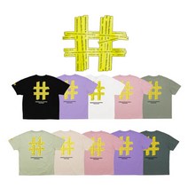 빈트릴 [빈트릴] 테이핑 해시태그 오버핏 반팔 티셔츠 BA222TS004