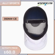 WSFENCING 펜싱 마스크 성인 얼굴 보호 헬멧 CE 인증 장비 350NW, 없음, 10.XL - detachable lining