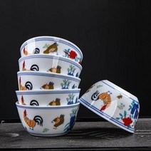 다도 세트 다기 휴대용 선물용 차주전자 도자기 미색 다도클래스 꽃피는 잔 경덕진 손그림 닭항아리배 주인배 단잔 모조 대명 두채 도자기품000150660, 07 닭 항아리컵 라지 4개 세트