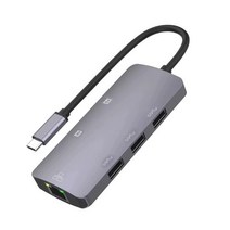 가이라 C타입 USB멀티허브 맥북허브 노트북 확장형 HDMI VGA RGB 출력 썬더볼트 도킹스테이션, 6IN1 허브멀티(GH6IN1)