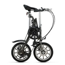 경량 접이식 휴대용 자전거 14인치 레포츠 라이딩 레이싱 성인 야외 출퇴근 스포츠, 블랙 변속기형