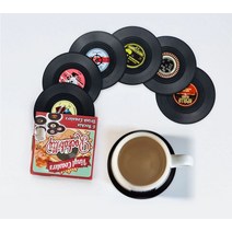 엘피판 LP 컵받침 레트로 분위기 코스터 카페 6개입