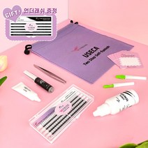 [언더래쉬 증정] A형 인조 부분 가닥 속눈썹 붙이기 눈시림NO 내 속눈썹 빠짐NO 자극없이 편하게 평균 5~7일 유지 셀프 속눈썹연장 세트 재료 미브린 유스카 투스텝 8종 풀키트, JC와 C의 중간컬, 12