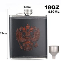 휴대용 위스키 biubiutua 18oz hip flask 휴대용 큰 위스키 flask stainless steel big capacity flask gift flask with, 독수리