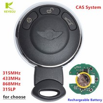 KEYECU-스마트 리모트 키 CAS3 시스템 3 버튼 ID46 칩 315LP/315MHZ/433MHZ/868MHZ BMW 미니 쿠퍼 2006-2014 IYZKEYR5602 용, 868MHz