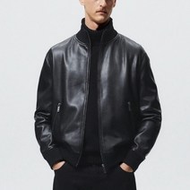 ZARA MAN 자라맨 에코 레더 봄버 블루종 라이더 가죽자켓 Z1086