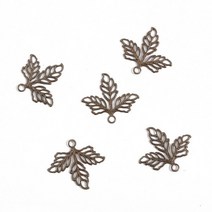 10pcs 선조 꽃 잎 포장 스크랩북에 대 한 금속 매력 DIY 쥬얼리 공예 랩 귀 액세서리, 04 25x23mm Bronze10Pcs