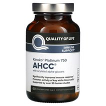 퀄리티 오브 라이프 랩 키노코 플래티넘 AHCC 지원 750mg 베지캡슐 60정