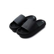 키높이 층간소음방지 쿠션 거실화 거실 실내화 실내 슬리퍼 욕실화, 검정