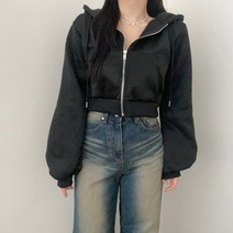 VANAVNA2 여성 데일리 베이직 꾸안꾸 기모 원지퍼 크롭 포켓 후드집업 5color