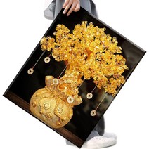 FASEN 3D 캔버스형 보석십자수 DIY 액자 키트 40 x 50 CM, 1세트, FE16.부자가 되는 꽃병입니다.