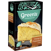 Greens 그린스 호주대표 홈베이킹 프리미엄 케익믹스 - 오렌지 & 파피씨드 케익 믹스 580g, 1개