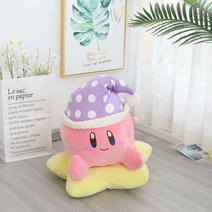 별의커비인형 커비 인형 캐릭터 쿠션 게임 귀여운 애착 대형, 잠옷 모자 카비, 라지 사이즈 약 60cm