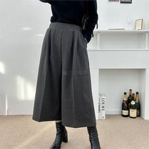 다잇템 여자 큐롯팬츠 모직 넓은 FW 고무줄 바지 (9333417)