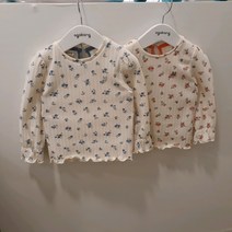 아가방 (평일3시이전주문시당일출고) 봄 가을 이월 스판 꽃무늬 티셔츠 정사이즈보다 작아요
