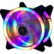 수냉쿨러 컴퓨터쿨러 cpu쿨러 컴퓨터 팬 2 개 120mm cpu LED pc 11 블레이드 4 색 또는 5 워터 쿨러 더블, 04 2pcs  4color