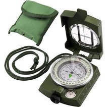 수중나침반 휴대용 가방 및 버블 레벨 포함 다기능 방수 금속 시력 나침반 하이킹 나침반 군용 나침반, 육군 녹색, 01 육군 녹색