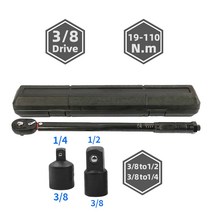 5110Nm 토크 렌치 38 래칫 스패너 12 어댑터자전거 자동차 수리용 기계식 Worekshop 차고 도구, with 3-8 to 1-2 1-4 2
