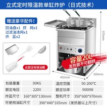 35L 대용량 업소용 튀김기 자동정제튀김기 전기 1구 2구, 【9KW】수직단일20L(오일필터배럴포함)