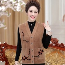 [Myshe]중노년 여성 할머니 조끼 민소매 가디건 노인옷 Myshe qxz1121YCsd2