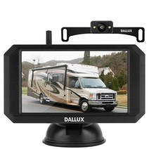 DALLUX 안정적인 디지털 신호가 있는 무선 백업 카메라 5인치 모니터HD 1080P 전면/후면 뷰 야간 시야 방수 자동차 픽업 트럭 RV SUV 밴 캠퍼 번호판 쉬운 설치